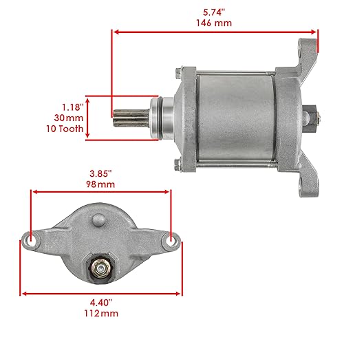 Miniatura 2 de Caltric Motor de arranque compatible con Suzuki LT-A400F LTA400F KingQuad 400 4X4 AS AUTO 2008 2011 2012 2013 2014-2024