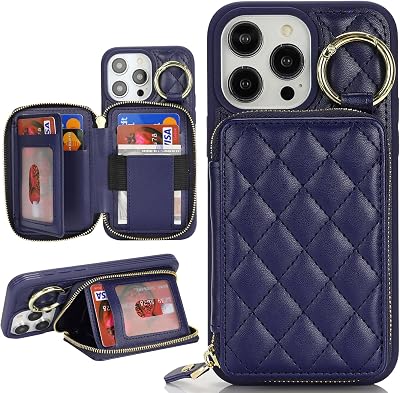 Cavor for iPhone 15 Pro Max Wallet Case with Card Holder, Blue