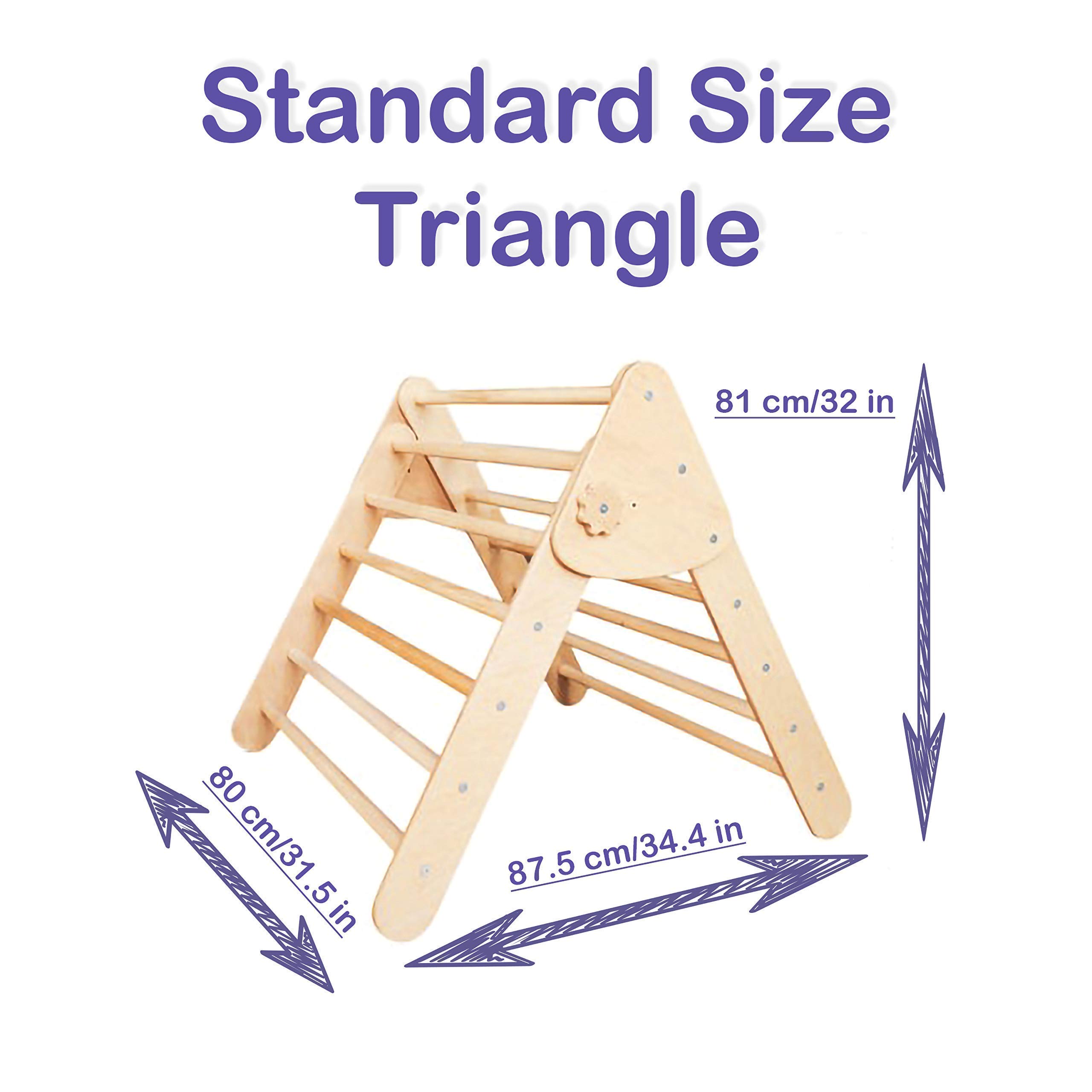Set of three items Wooden toys Climbing triangle Montessori Wooden toys Triangle with ramp Activity gym Climbing triangle set (Large size)
