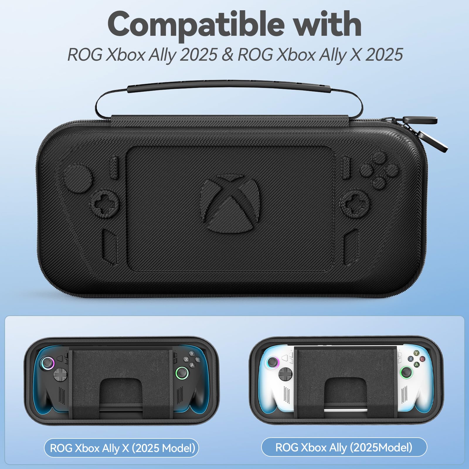 LVVIL Funda para ASUS ROG Xbox Ally & X Box Ally X 2025, Funda de Transporte para Consola ROG Xbox con Protector de Pantalla & Tapa de Joystick, Rígida Portátil Case Protector ROG Ally X Accesorios
