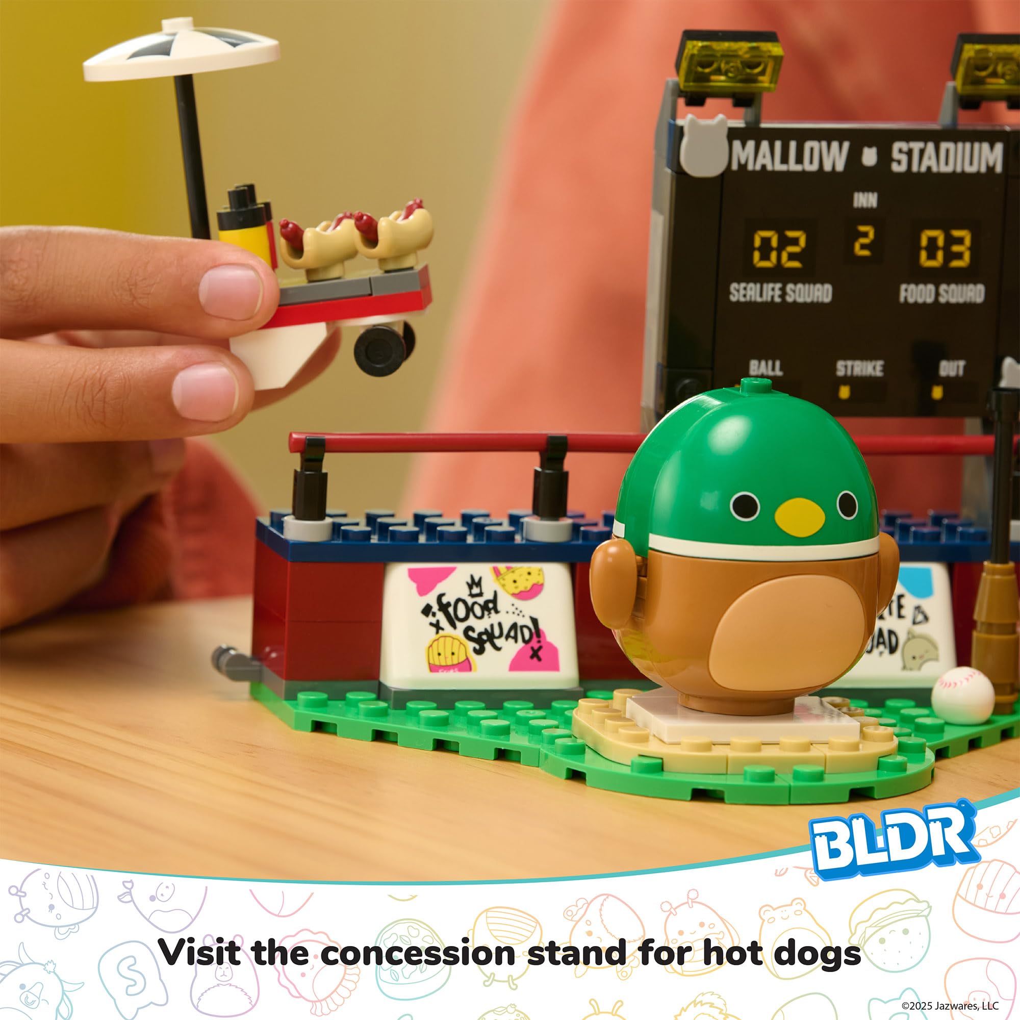 BLDR Squishmallows 121-piece Avery’s Ball Game Building Set 0044 - Includes Squishmallows Buildable Figure Avery, Green - Image 4