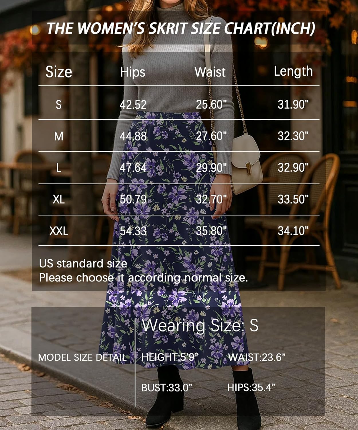 Long Skirts for Women Flowy Elastic High Waist Midi A-line Skirt for 2026 Casual Boho Trendy - Image 5