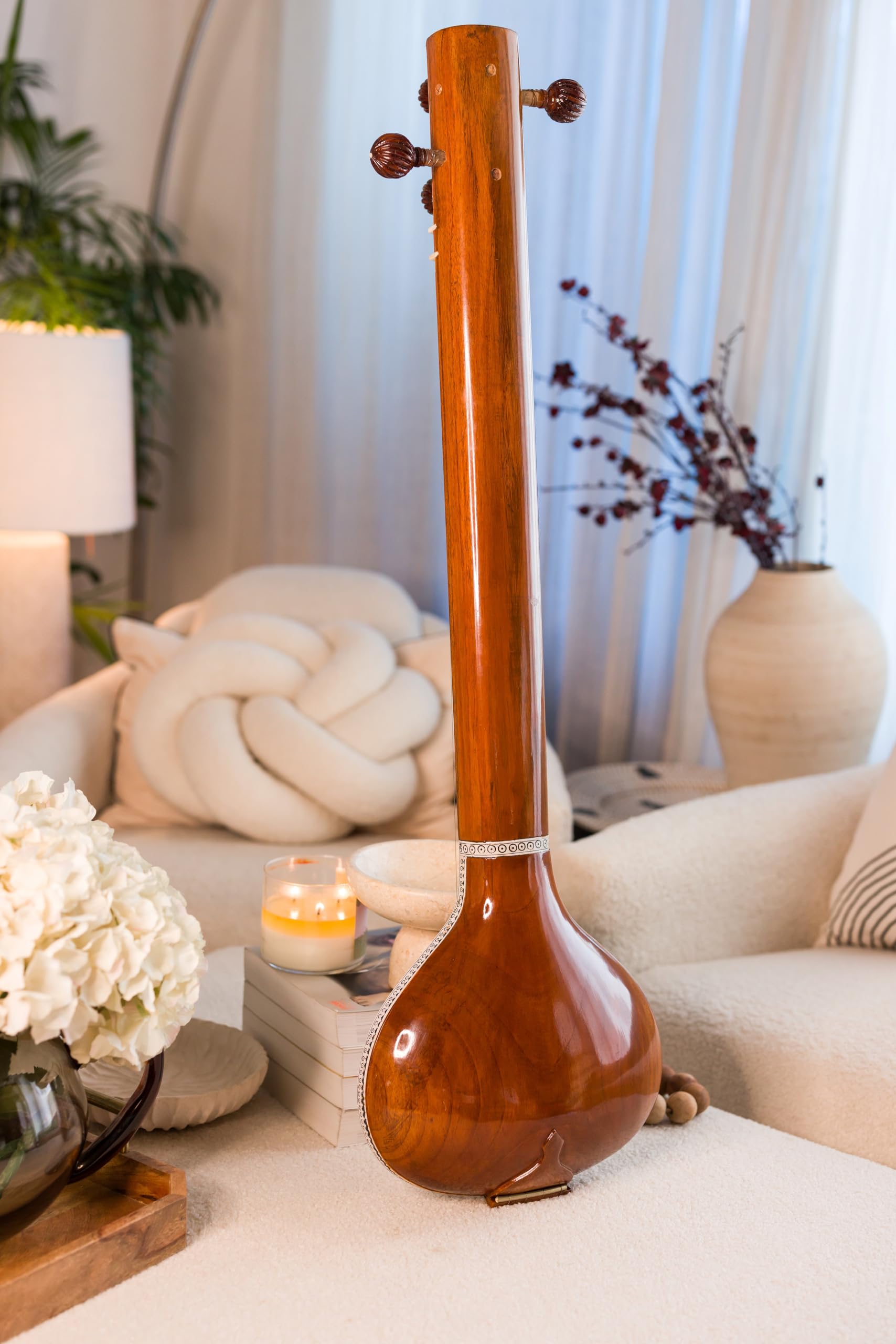 MAHARAJA Instrumental Tanpura, 4 Strings, Flat Tumba, Amazing Acoustics, Extra String Set, Tambura/Tanpuri/Tanpura/Tamburi (PDI-II) - Image 6