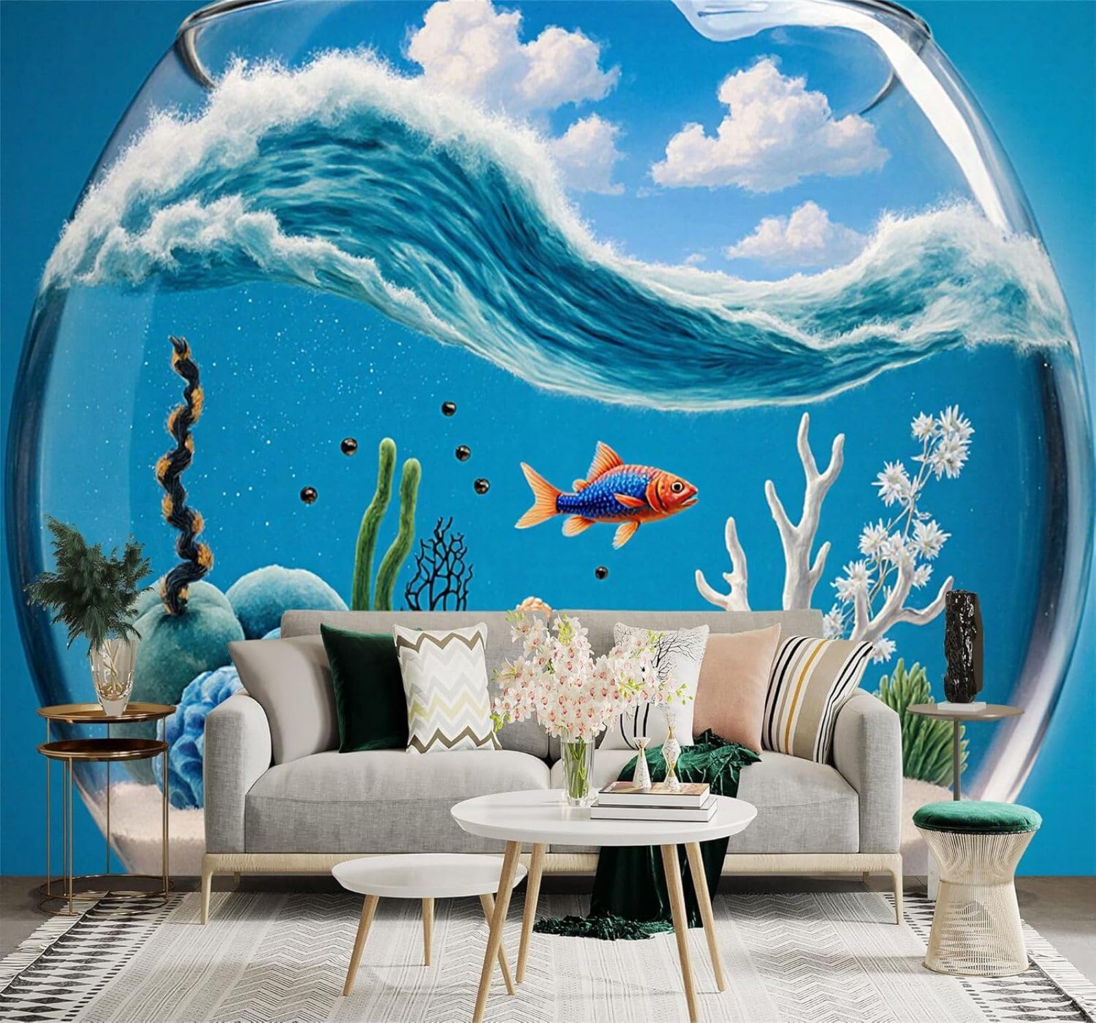 Papier peint étoiles de mer 3D XLMING pour une ambiance zen