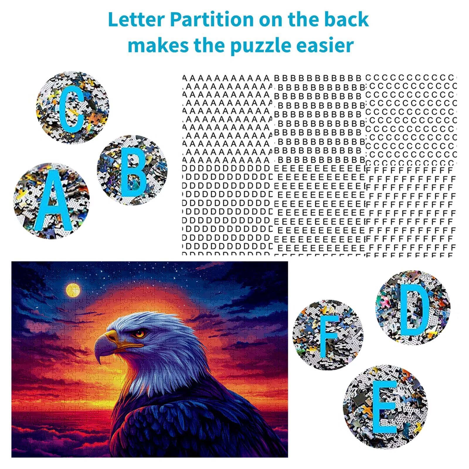 Puzzle 3000 elementów orzeł puzzle dla dorosłych księżyc 122 x 81 cm unikalne rzemiosło klasyczne 3D drewniana układanka do rodzinnych gier aktywnych, układanka do samodzielnego wykonania nawet do
