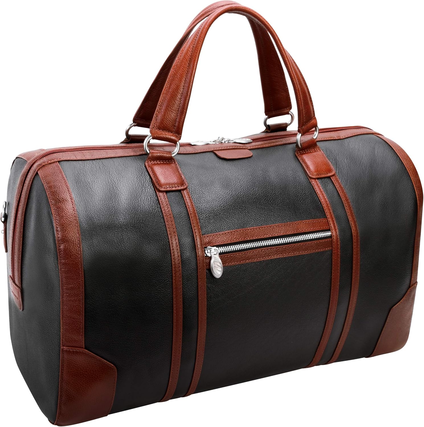 🔥 Hоt Dеаlѕ McKleinUSA McKlein Kinzie, Pebble Grain Calfskin Leather, 20 Two-Tone, Tablet Carry-All Duffel, Black (18192), 20.5x9x12