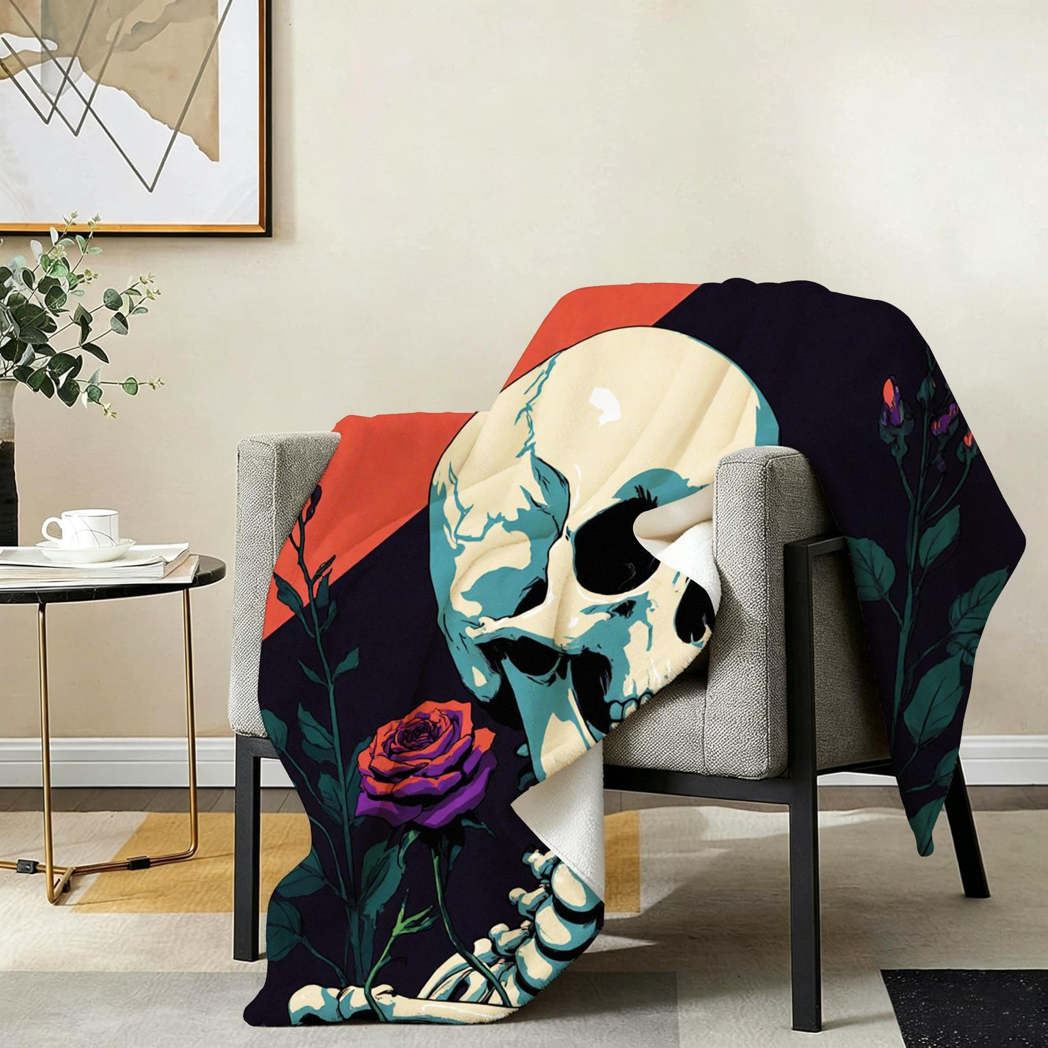 Manta 220x240 cm Flor Azul Franela Polar para Cama 135/150-A350