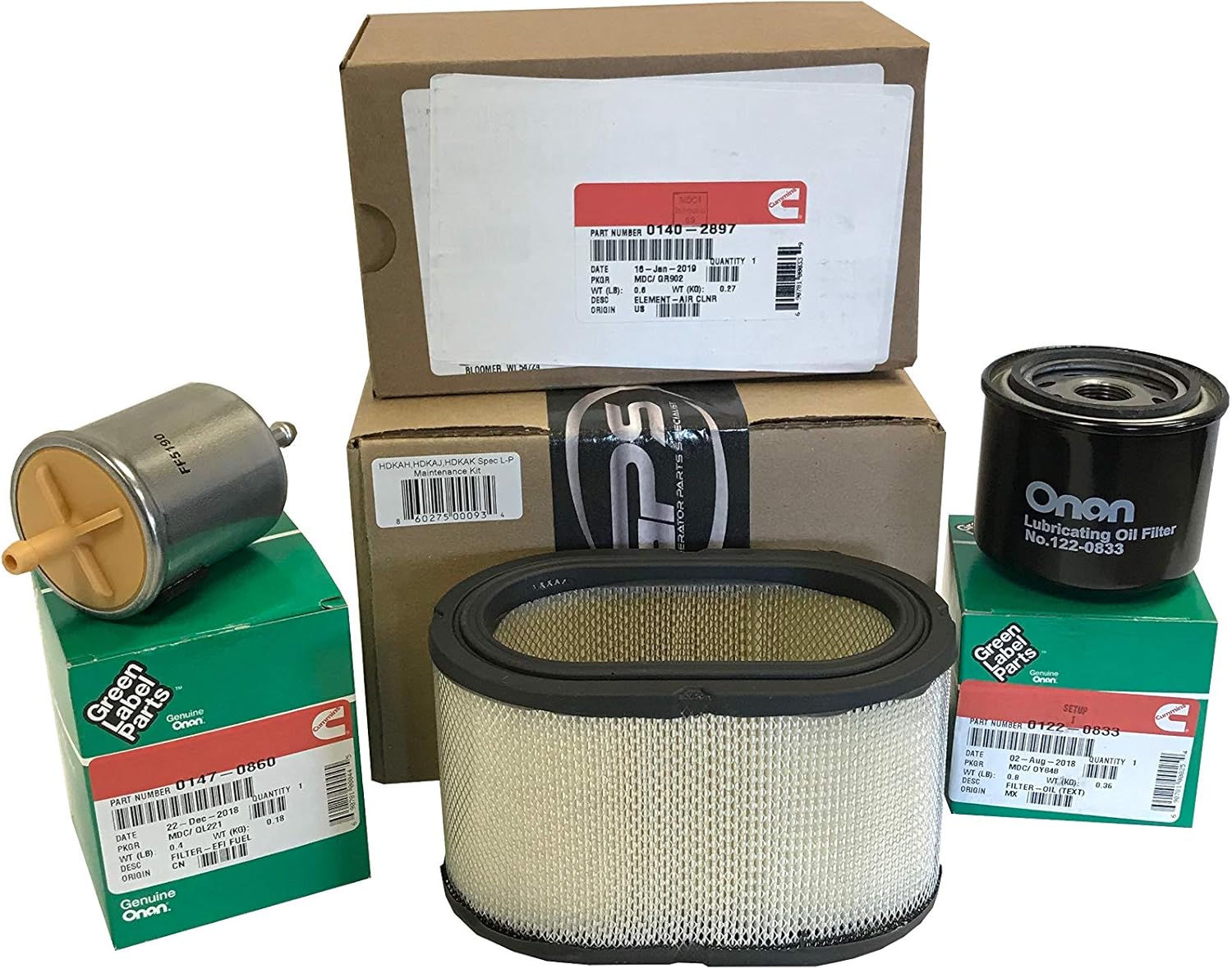 GENERATOR PARTS SPECIALISTS Tune Up Kit Cummins Onan HDKAK, HDKAJ, HDKAK spec LP, TuneUp Kits