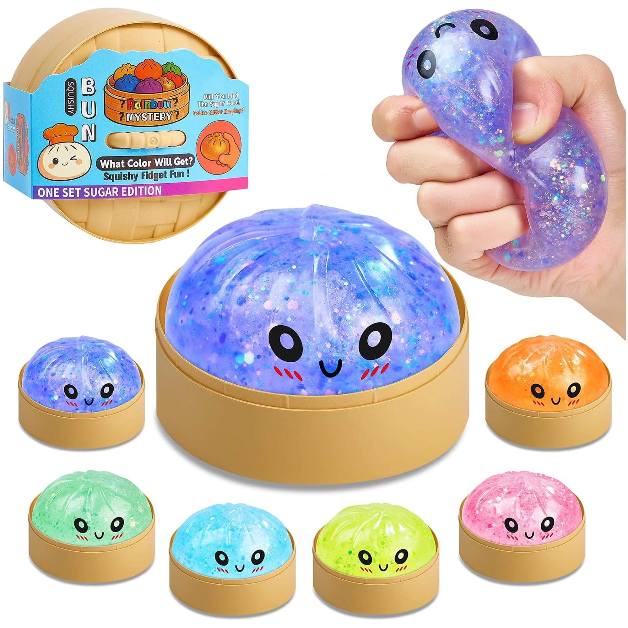 Kidology Dumpling Squishy Toy, Random Colour Pack of 1 - Image 1