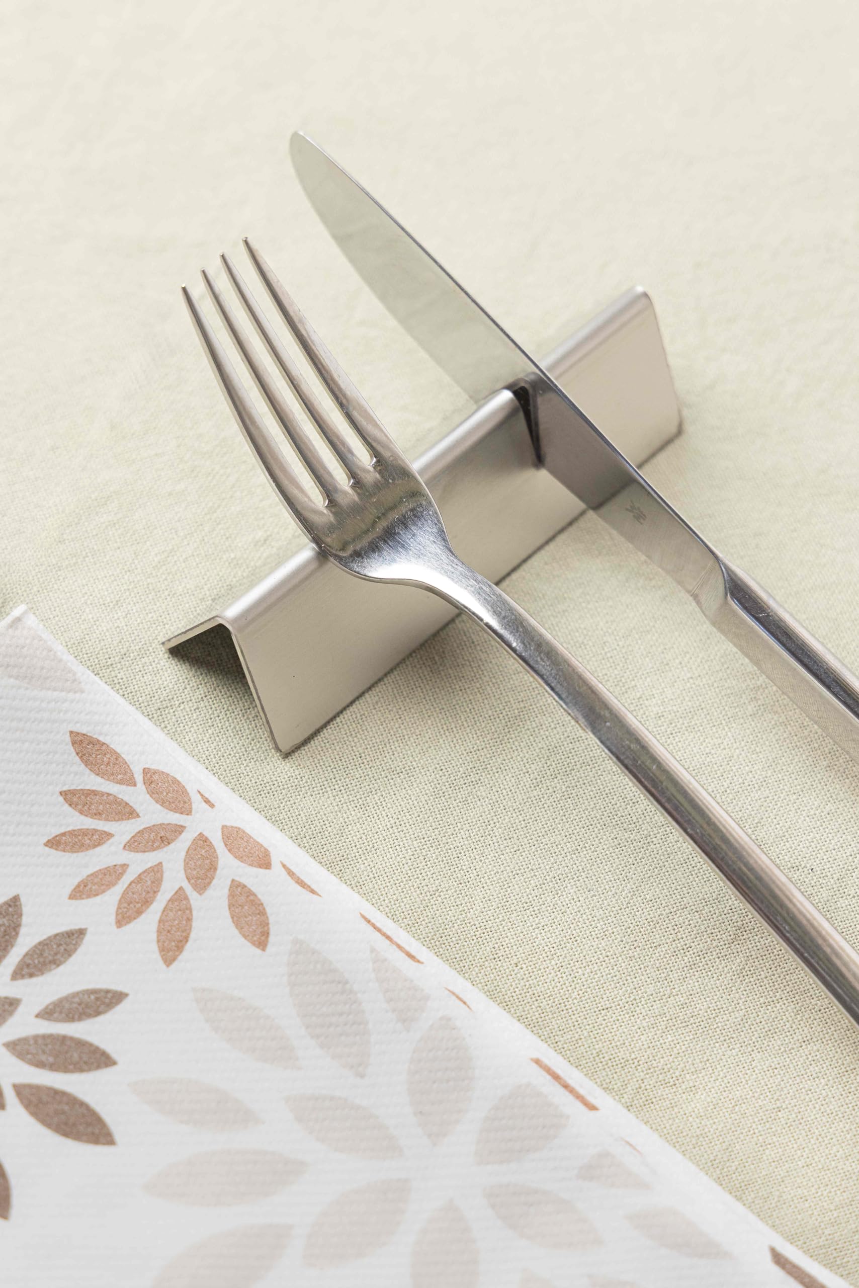 Set poggia posate Triangolare da tavolo acciaio INOX, porta posate inossidabile, Design Elegante, Idea Regalo per Mise En Place di lusso per ristorante, per due posate (4)