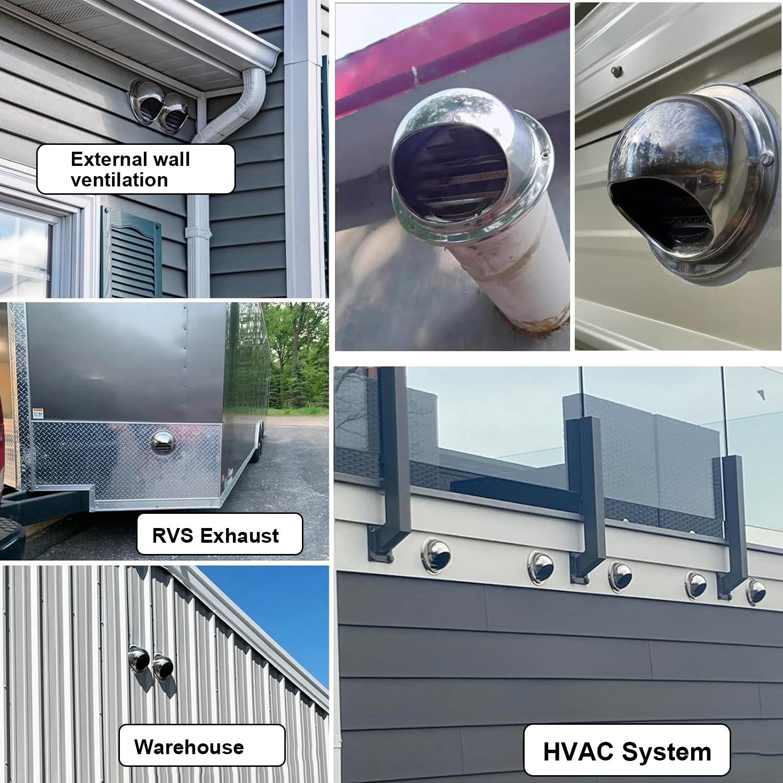 Grille D'aération Ronde Ø 70 100 150 200mm Sortie D'évacuation Décoration Murale, Hotte Grille De Ventilation En Acier Inoxydable, Résistant Aux Intempéries, Facile À Utiliser(300mm)