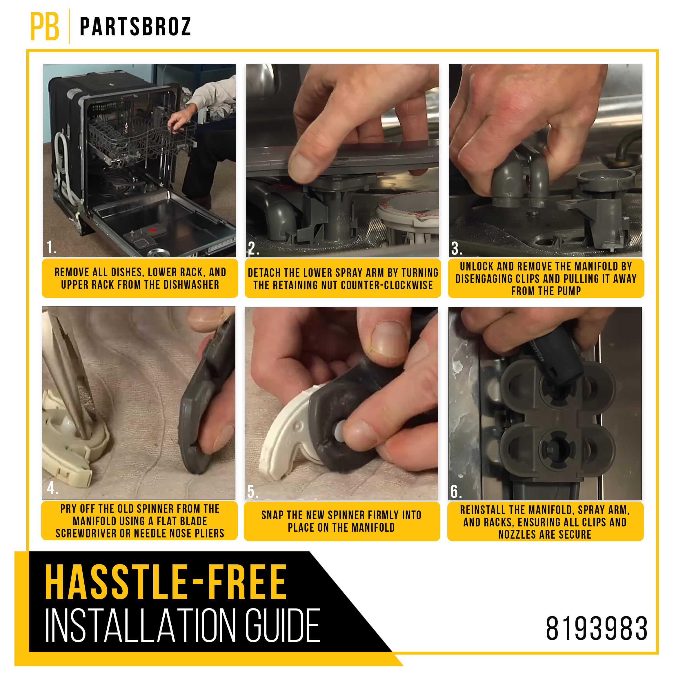Amazon.com: PartsBroz 8193983 Spinner Kit - Compatible With