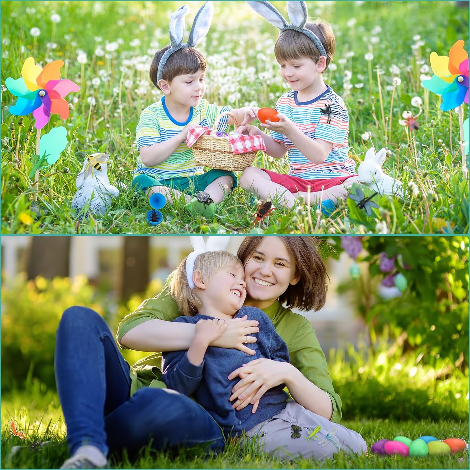 48 Pcs Bug Toys Easter Basket Stuffers Prefilled Easter Eggs Fillers Empty Bug Party Favor for Kid Birthday Treasure Box Toy Classroom Treat Prize Piñatas Egg Hunt Supplies Surprise Egg Gift