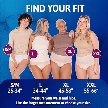Tena Sensitive Care Maximum Underwear for Women, 45-58in, XL,18 Ct