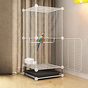 View of Bvdfgk Bird Bath Plastic Easy Clean Parrot Bathtub Bird Cage ...
