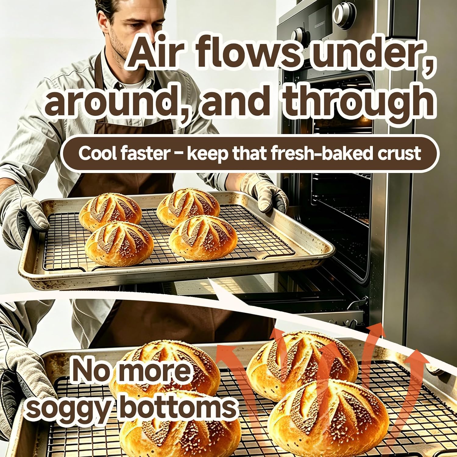 Bread Cooling Rack Sourdough, Sourdough Cooling Rack Stainless Steel, 2 PCS