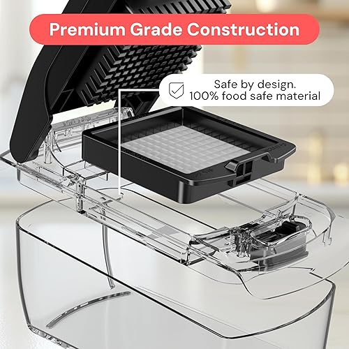 Miniatura 46 de Fullstar The Original Pro Chopper - Picador de verduras y espiralizador, picador de alimentos con recipiente, rebanador de frutas, utensilios