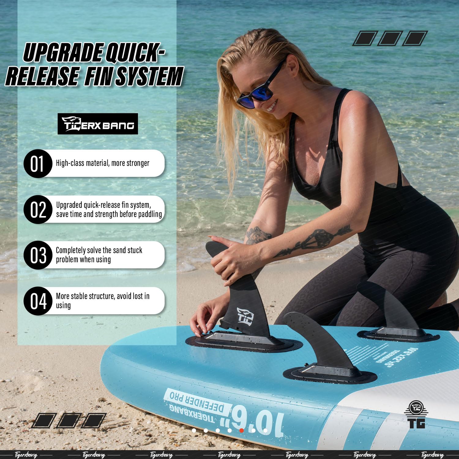 TIGERXBANG Stand Up Paddle Boards 10'6'' x 32'' x 6''丨10' x 31'' x 6'' with Premium SUP Board Accessories, Inflatable Paddle Boards for Adults/Kids Stand Up PaddleBoarding