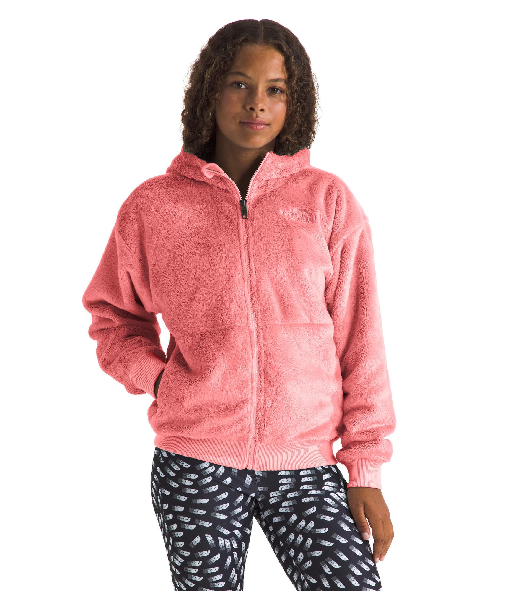 THE NORTH FACE Girls' Osito Full Zip Hoodie | Fleece Hooded Jacket With Hand Pockets &amp; Durable Ribbed Collar