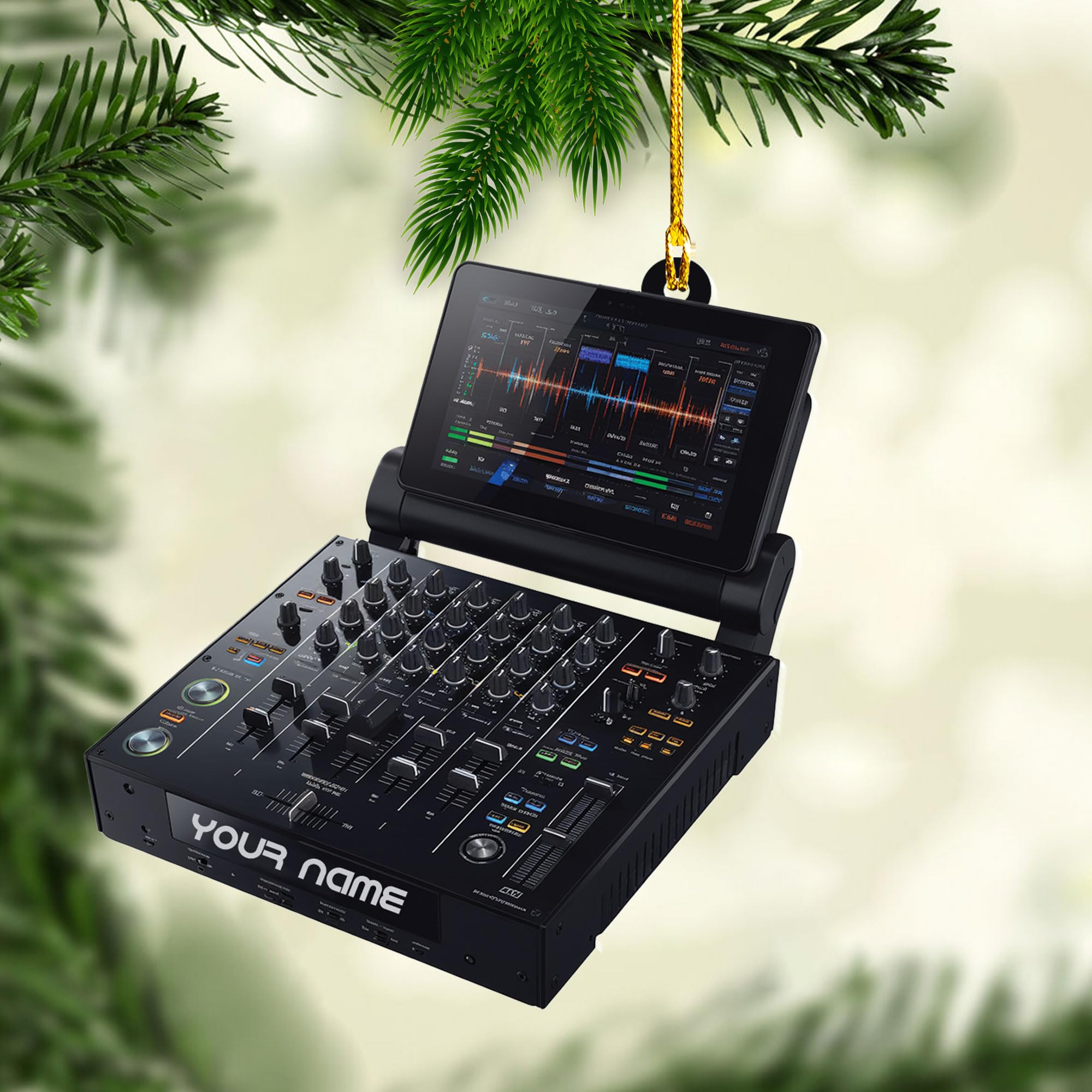 Custom DJ Christmas Ornament 2025,Personalized DJ Mixer Xmas Tree Decor Gift for DJ,DJ Hanging Ornaments,Unique DJ Mixer Ornaments,Gift for DJ Lover,