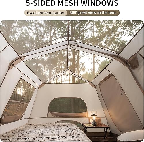 Miniatura 4 de Naturehike Village - Tienda de campaña instantánea para 4 personas y 8 personas con lluvia completa, tienda de campaña grande impermeable