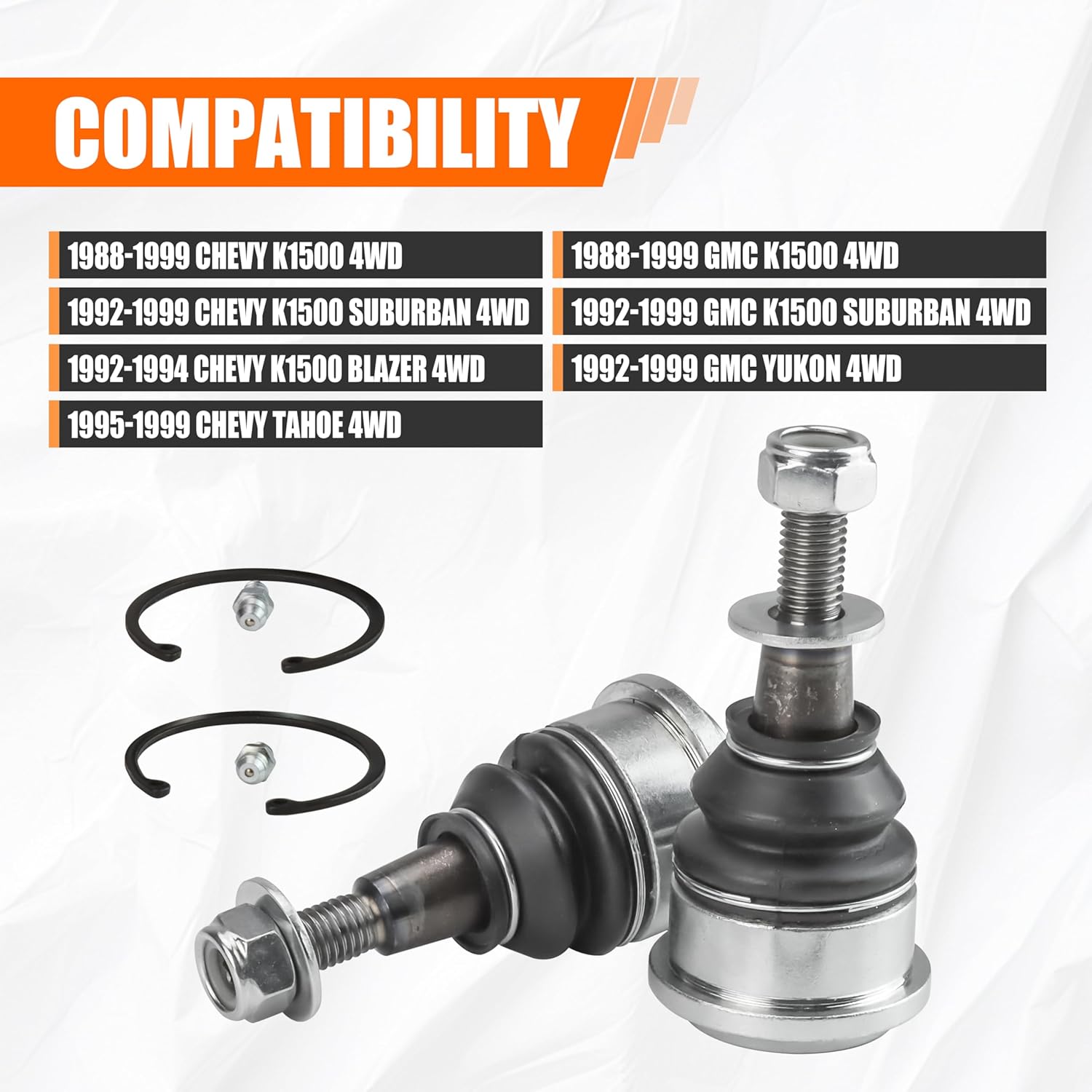 2-4" Lift Front Upper Suspension Ball Joints for 1988-1998 Chevy GMC K1500 /1993-1994 Blazer /1995-1999 Tahoe /1988-1991 V1500 Suburban