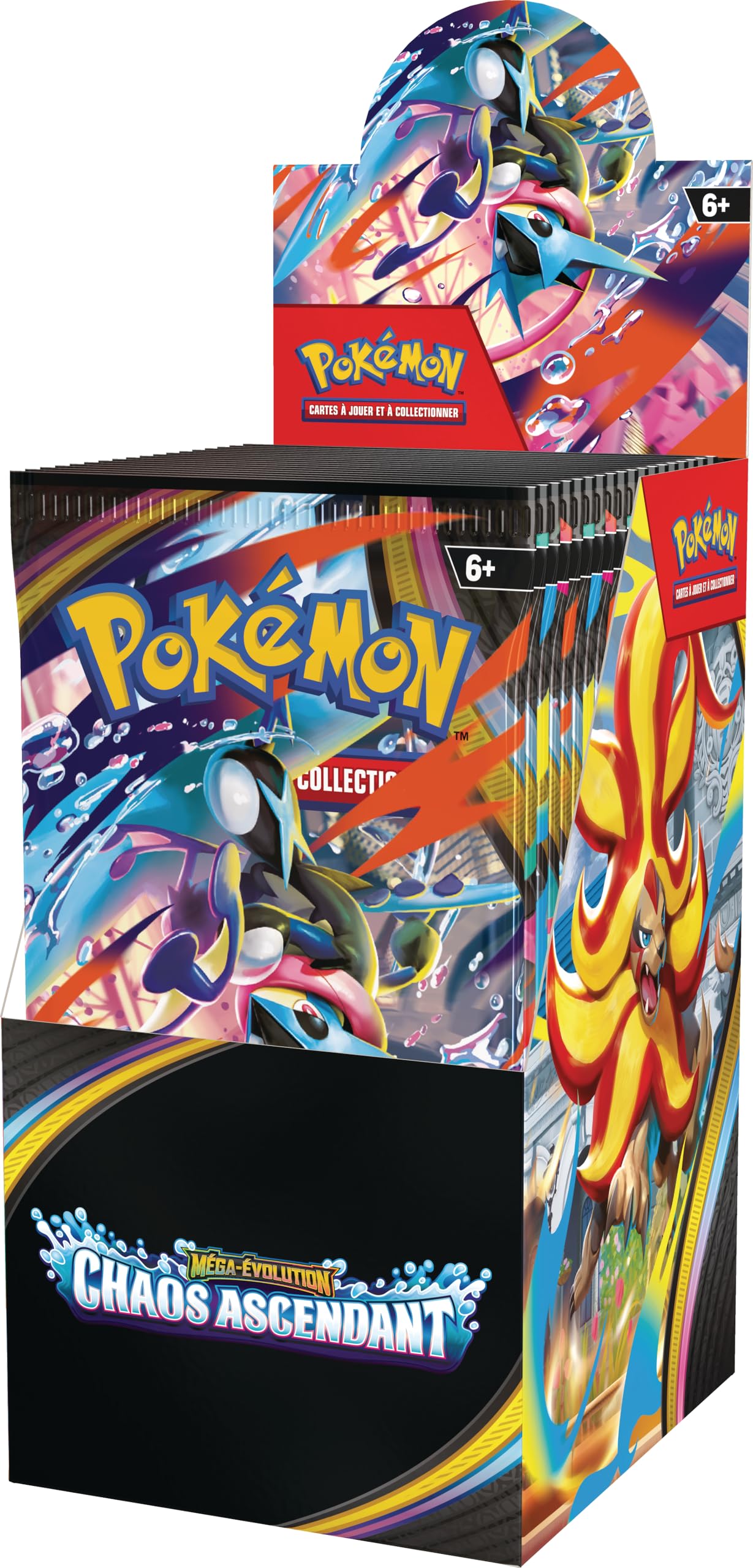 Pokémon : présentoir de boosters Méga-Évolution – Chaos Ascendant (18 boosters)