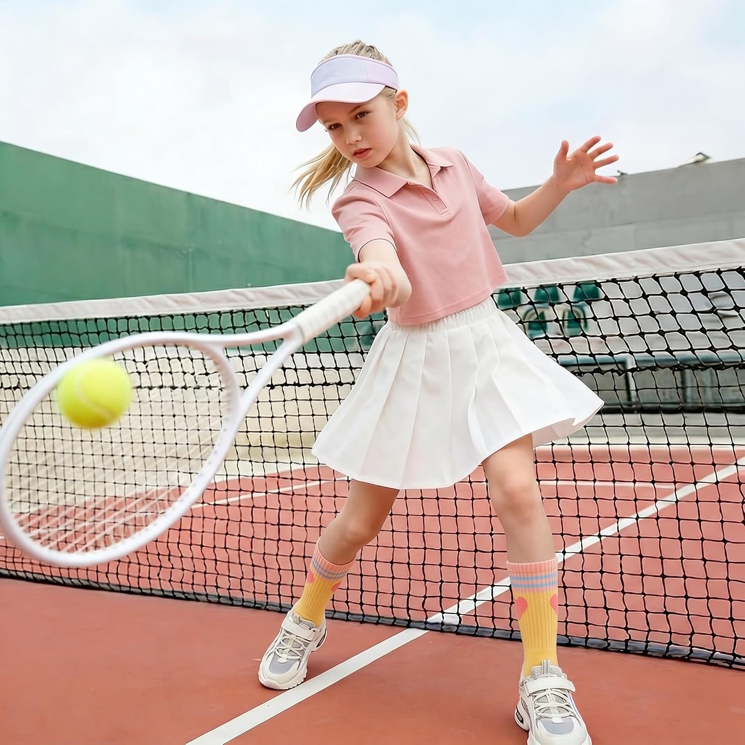 Comfoex Girls Socks Crew Cotton Casual Soft Athletic Socks For Kids 4-6 6-8 8-10 Years Old 6 Pairs