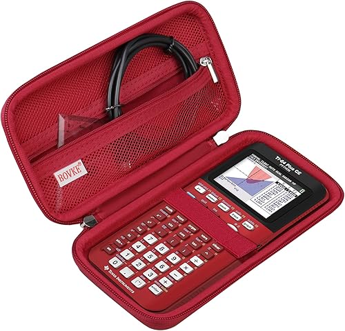 Vista 55 de BOVKE Funda rígida para calculadora compatible con Texas Instruments TI-84 Plus CE Calculadora gráfica a color/TI-83 Plus CE, bolsillo con B_oro