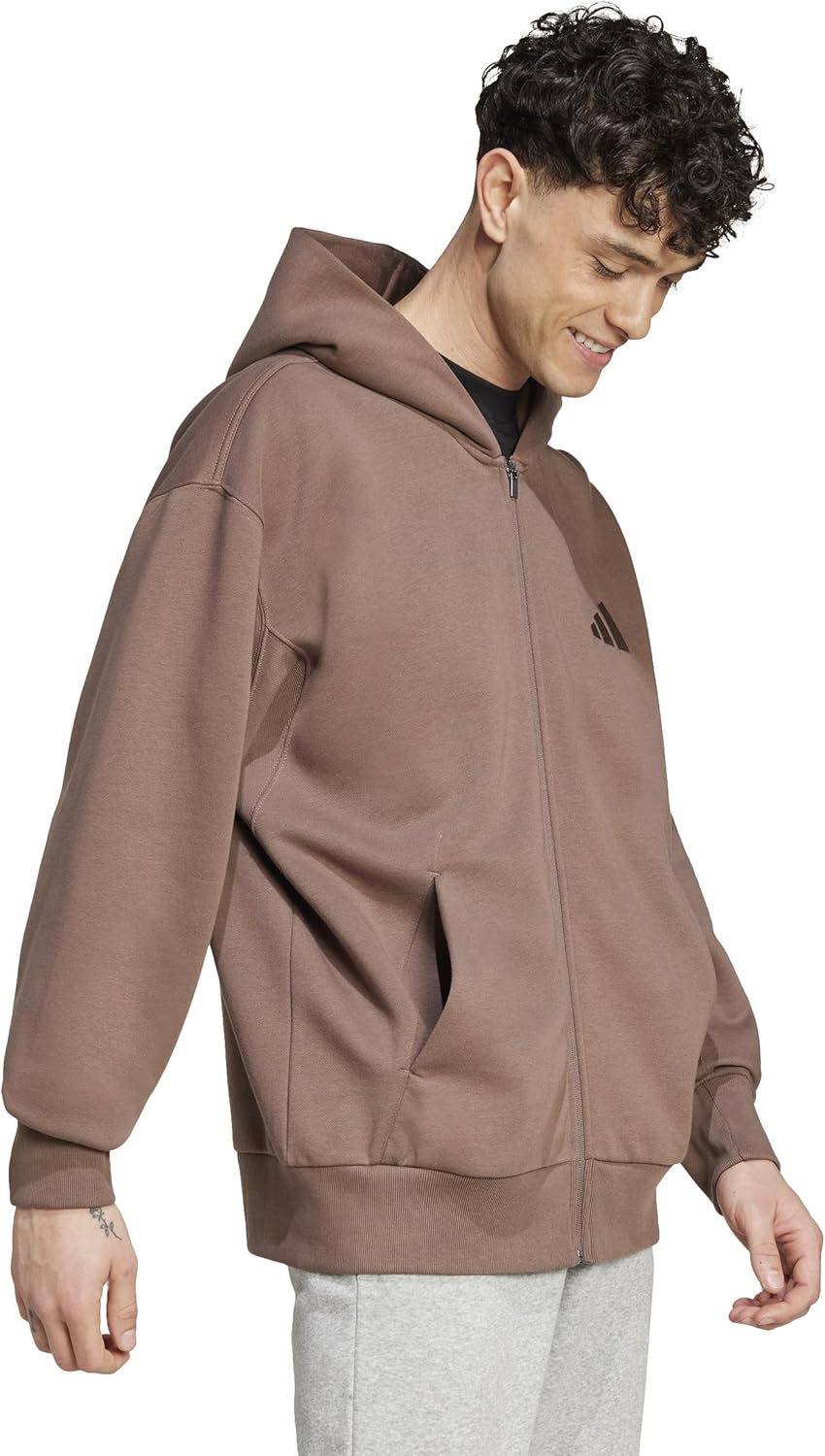 adidas Men's All Szn Fleece Full-Zip Hoodie Sweatshirt - Image 5