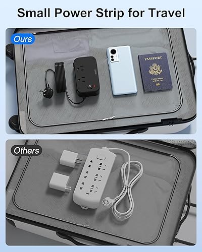 Miniatura 5 de Regleta de alimentación con puertos USB C, estación de carga USB C de 30 W con 2 tomacorrientes, 3 USB C y 2 USB A, cargador de viaje para múltiples