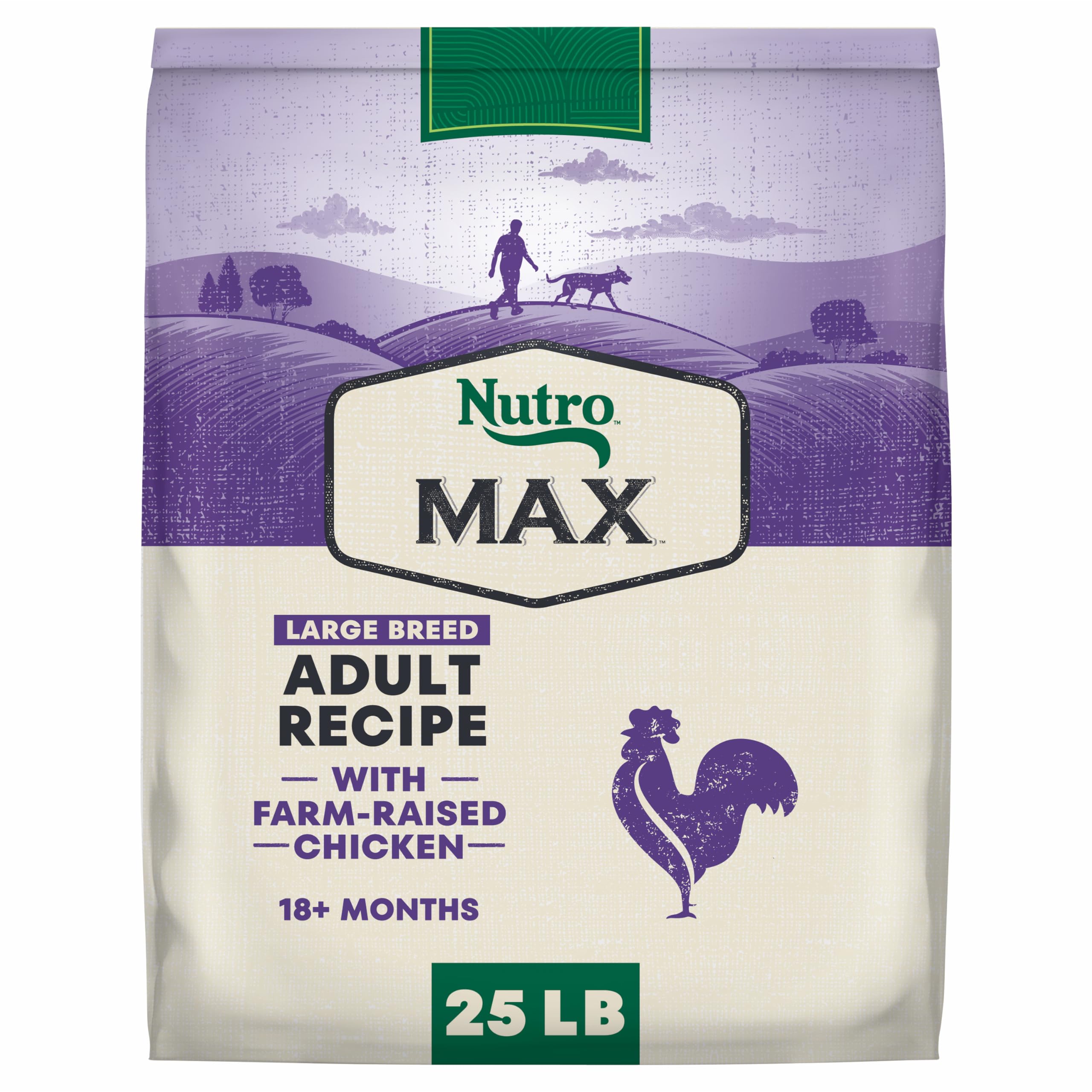 Nutro Max Adult Large Breed Dry Dog Food with Farm-Raised Chicken, 25 lb. Bag
