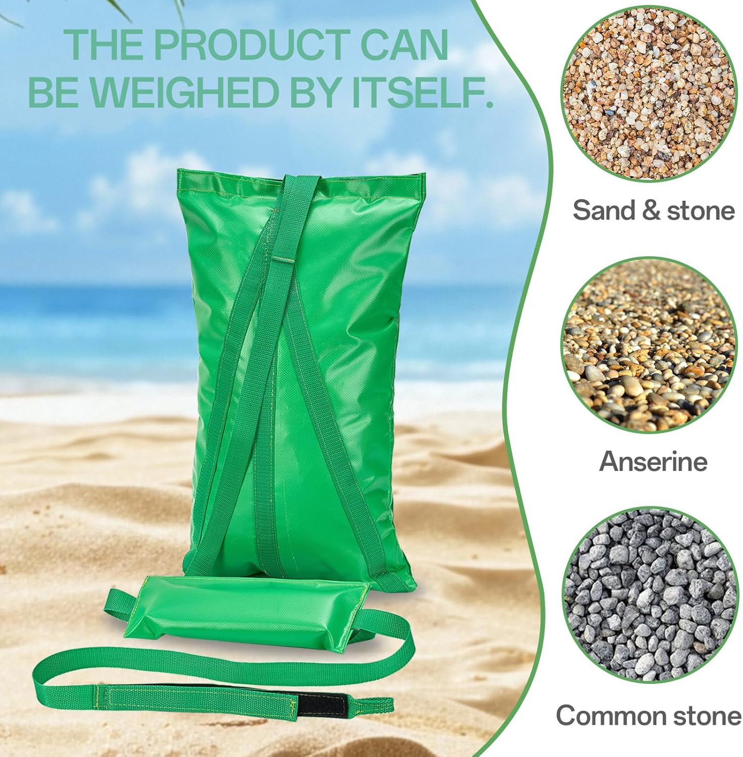 Compact Pool Float Anchor Bag, 2-in-1 Sand Anchor with Integrated Float Anchor Rope for Flotation Boards, Floating Rafts, Pool Toys and Inflatables