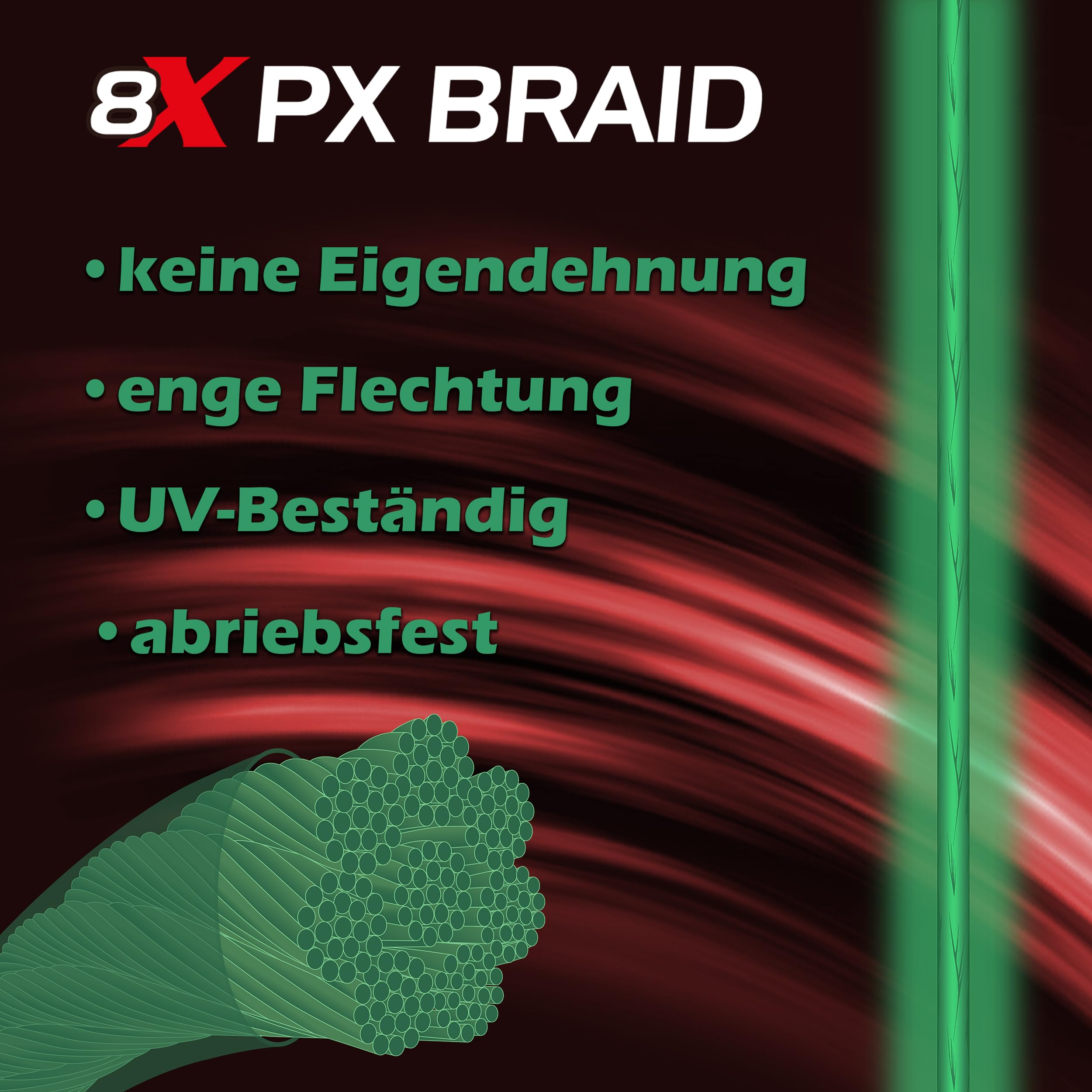 Paradox Fishing Zestaw 8 plecionych żyłek wędkarskich, 0,10 mm do 0,28 mm, ciasno plecionych żyłek wędkarskich, idealne do łowienia w rzutach