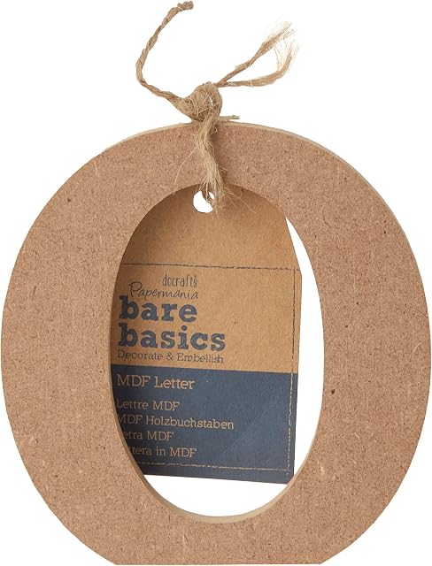 docrafts PMA 356224 MDF Letter (1 piece) - Bare Basics - O