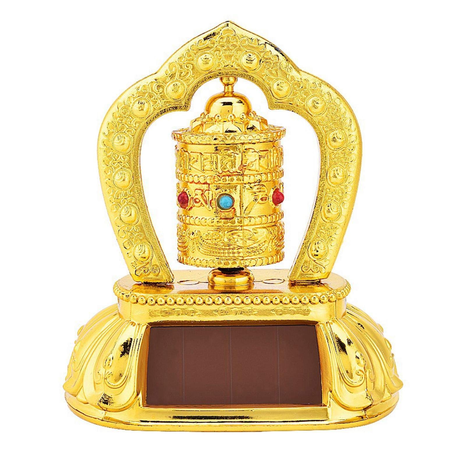 GOTOTOP Solar Energy Prayer Wheel, Tibetan Tibetan Buddhist Solar Energy Prayer Wheel for Car Interior Decoration