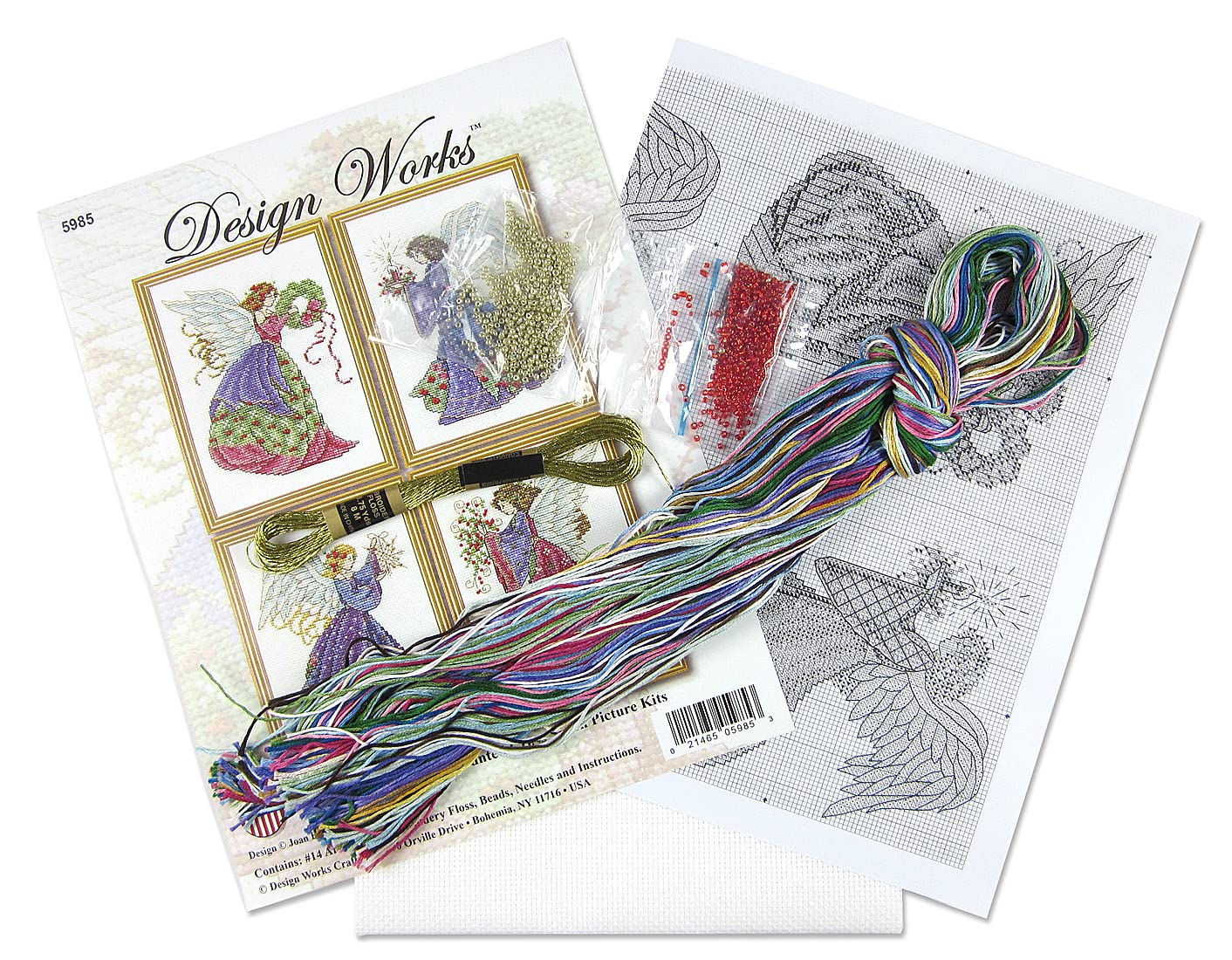 Kit Au Point De Croix Compté Avec Toile Plastique Orchidea