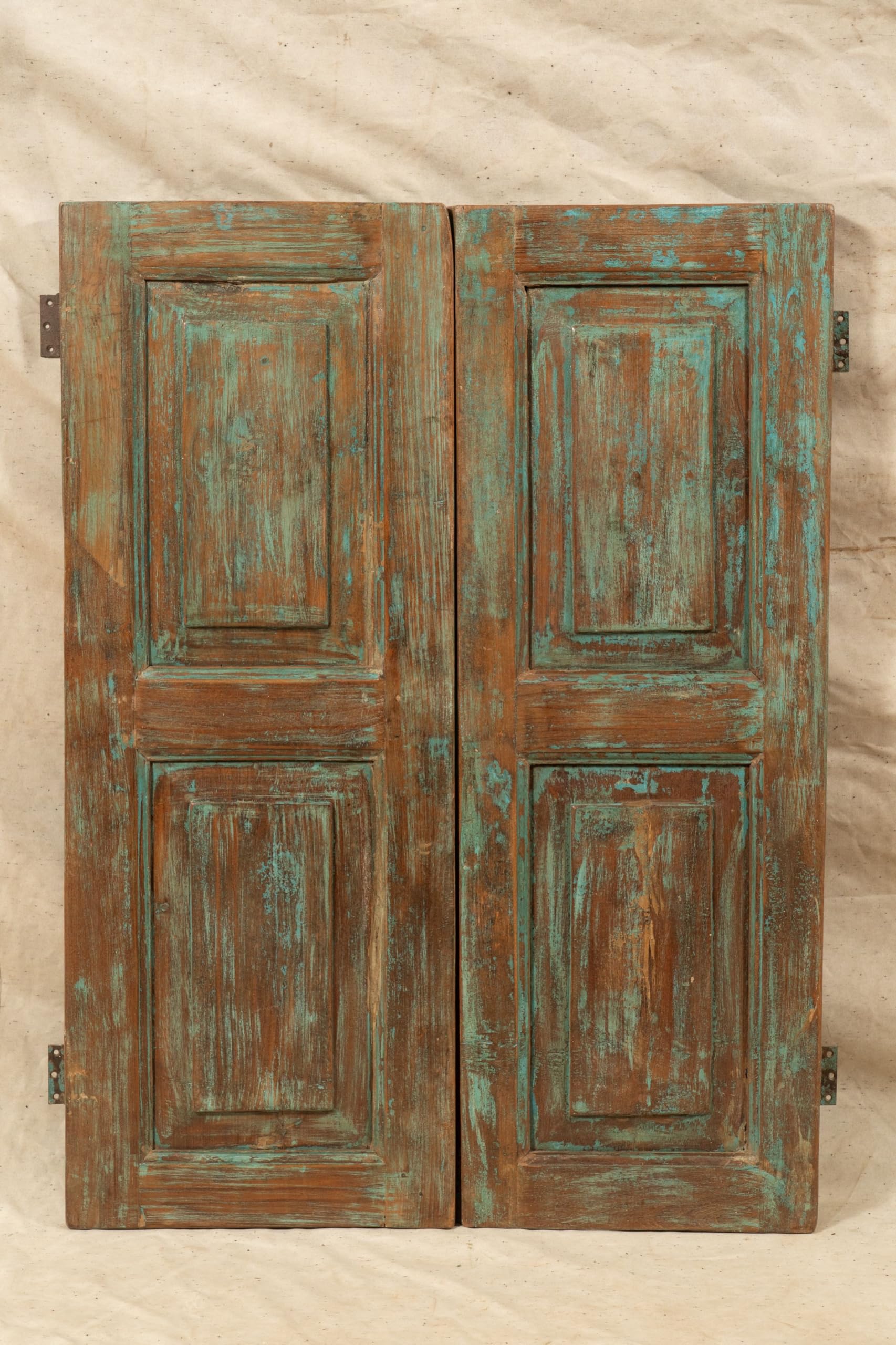 Biscottini Rollladen aus Holz 56 x 7 x 111 cm – Jalousie aus massivem Teakholz – antiker Rollladen perfekt restauriert