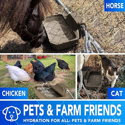 Miniatura 3 de Dispensador automático de agua para perros, 1 galón, comedero de agua para mascotas al aire libre para perros, ganado, pollo, llenado automático,