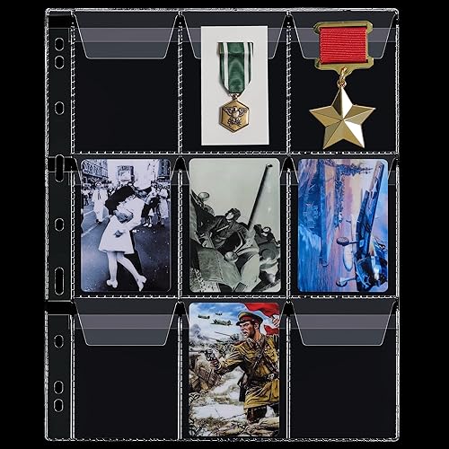 Miniatura 5 de 90 bolsillos para carpetas de monedas, soportes de 2.5 x 3.3 pulgadas, 10 hojas sueltas sin ácidos, soportes de colección para medallones, sellos de