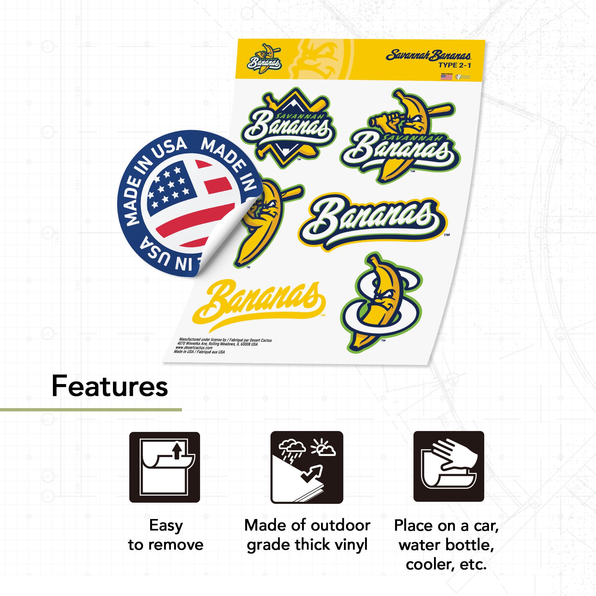 Amazon.com: Desert Cactus Savannah Bananas Sticker Decal Vinyl