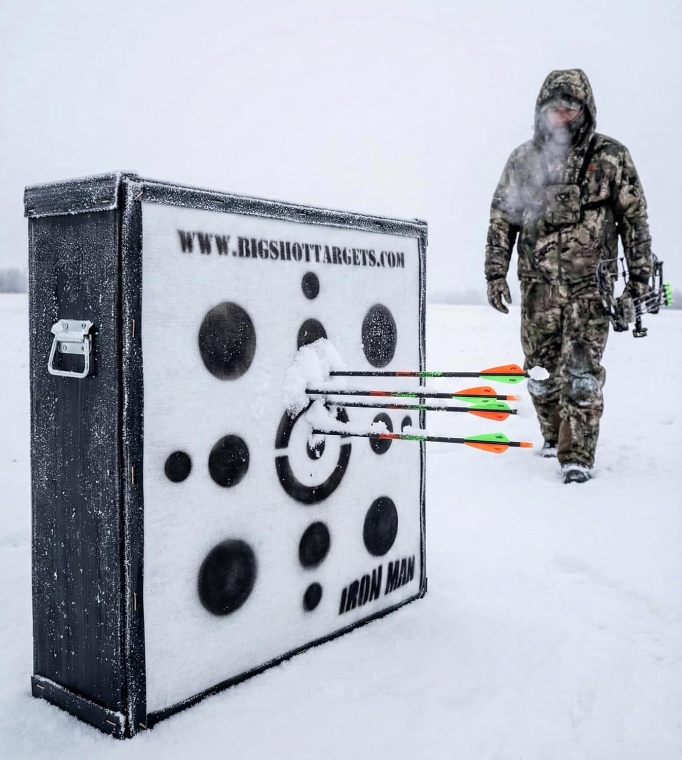 BIGshot Iron Man 30" Personal Range Archery Target - 475 FPS Rated - Easiest Arrow Removal - 85 lbs High Density Crossbow and Compound Bow Target