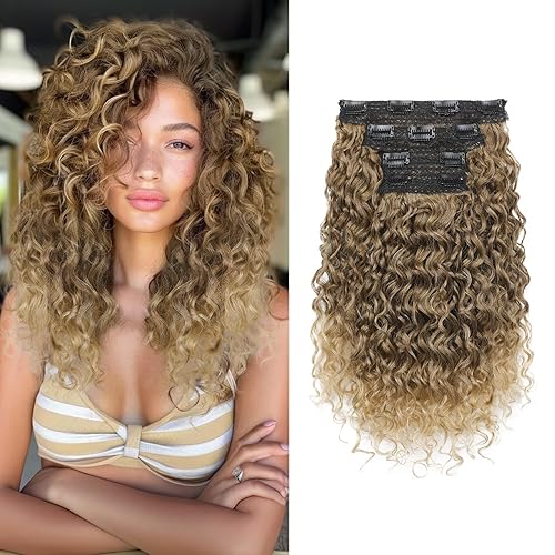 Flufymooz 4PC Clip in Hair Extensions, 14 Inch 100％ Pure