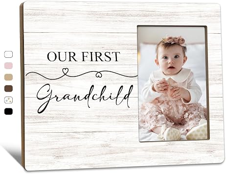 First Grandchild Picture Frames - First Time Grandparents Gifts Photo Frame, New Baby Gifts for Grandparents Grandma Grandpa, New Grandparent Gift Picture Photo Frame for Home Decor, 4x6