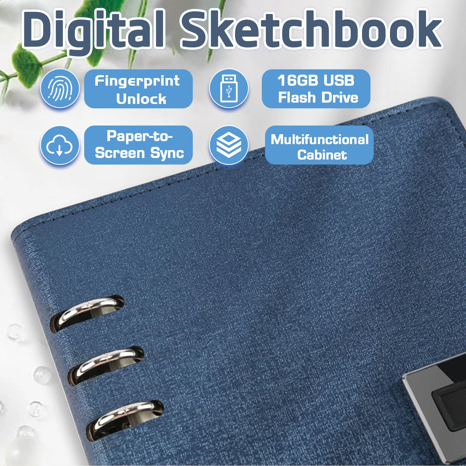 Inteligentny Cyfrowy Szkicownik z Piórem Synchronizującym, Notatnik A5 do Rysowania, Tekstura Prawdziwego Papieru, 16GB,Brown