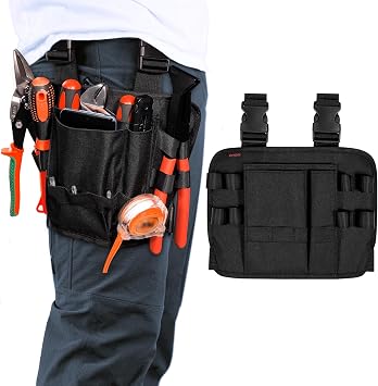 Tool Pouch Holster with Belt Clip Around Your Leg | Nylon, Electrician Multifunctional Repair Bag, Utility Mini Organizer, for Automotive Craftsman Carpenter Construction