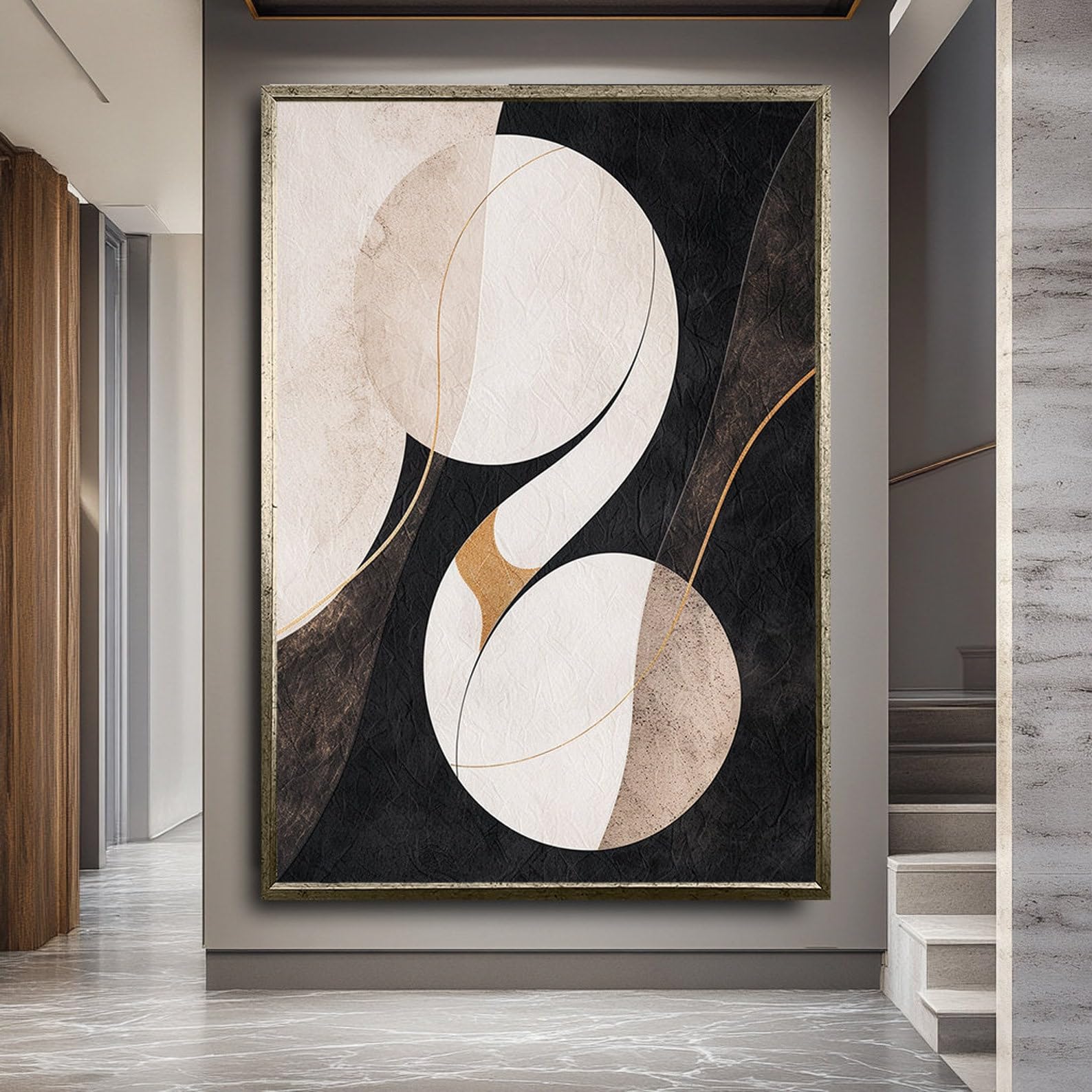 Grande toile abstraite imprimée pour mur vide | Solution déco salon 70x110cm - 8