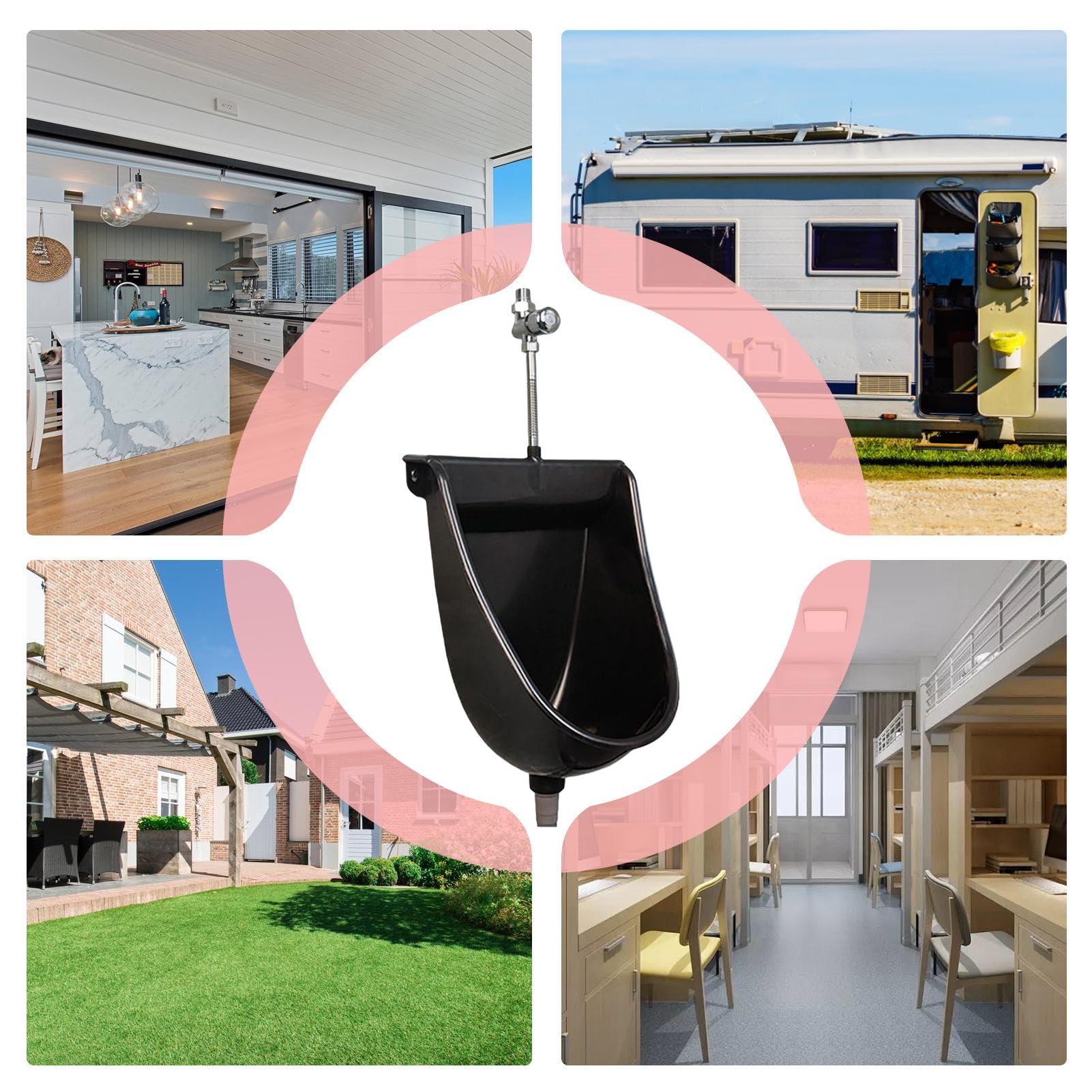 Urinal WC Für Männer - Urinal Für Männer Mit Spülsystem | Mit Wandhalterung | Outdoor, Schlafsaal, Garten, Apartment, Vater, Freund