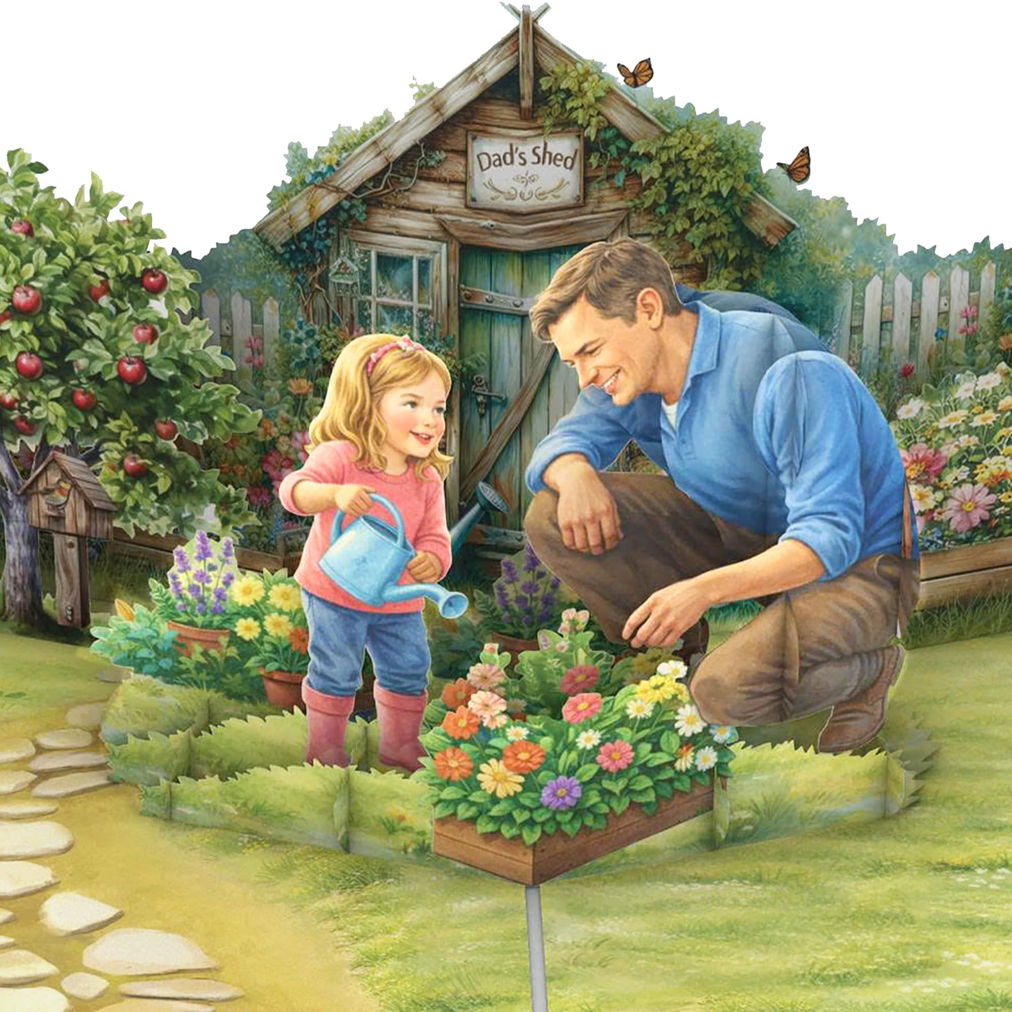 Fathers Day Card for Dad - Pop Up Garden Shed Card - 3D Father's Day Card from Daughter
