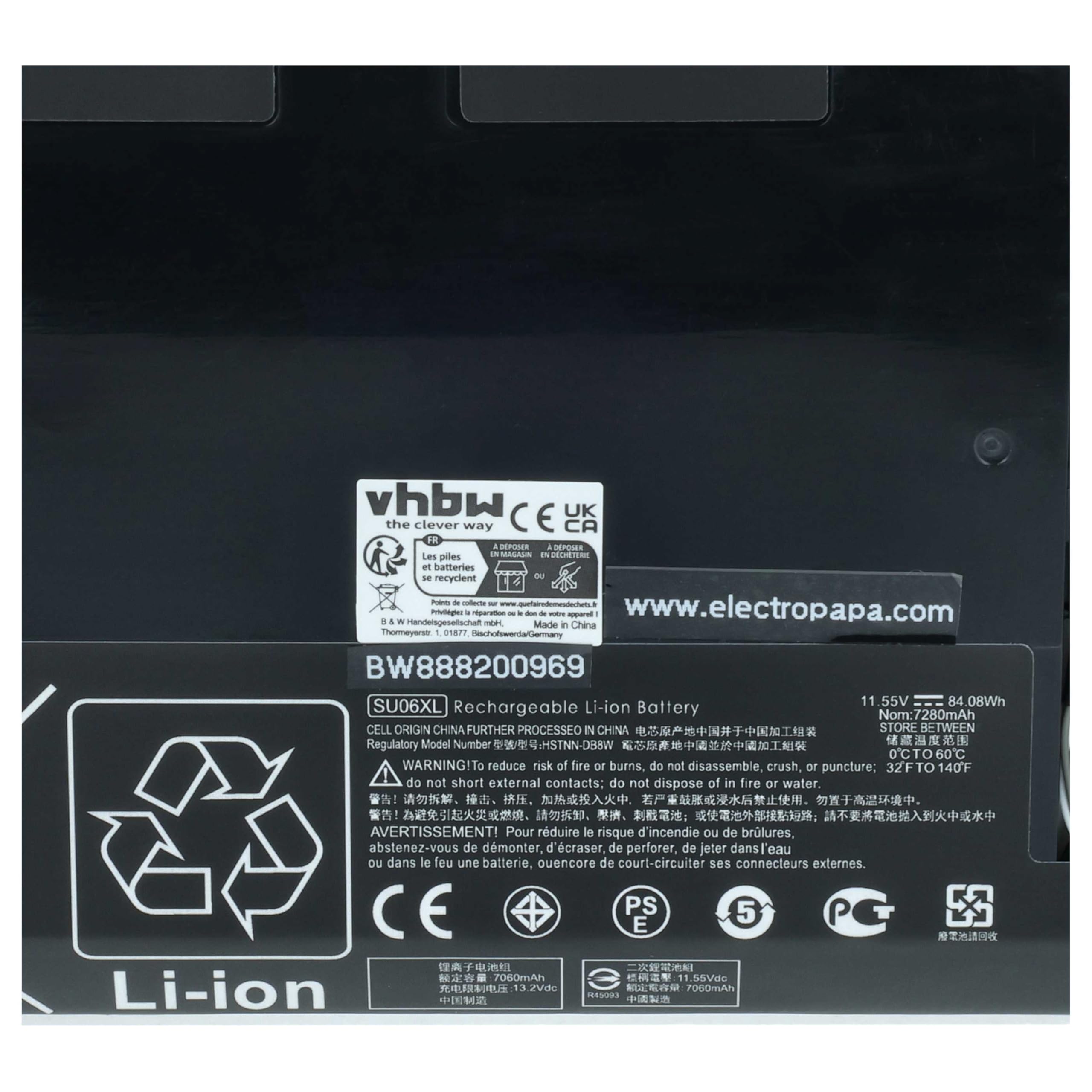 Batteria Vhbw Compatibile HP Spectre X360 15 – 7100mAh 11,55V Li-Poly – Sostituisce HSTNN-DB8W L29048-271